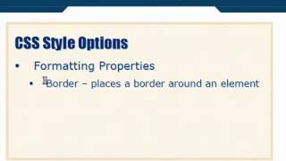 XML Tutorial 46 CSS Style Options