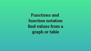 Functions and function notation find values from a graph or table