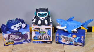 Unboxing Robot Hiu, Robot Gurita, Robot Kepiting, Robot Mainan Berjalan