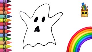 How to Draw A Ghost | Easy Ghost Drawing Step by Step