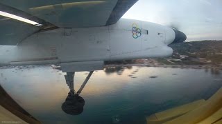 Olympic Dash 8 Q400 - Full Flight Athens - Skiathos - GoPro Engine View - Startup+Takeoff to Landing