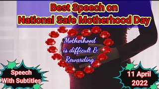Best Speech on National Safe Motherhood Day in English 2022/ National Safe Motherhood Day speech
