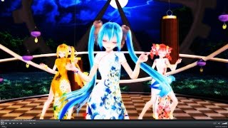 リメイク版[MMD 4K]FREELY TOMORROW ミク テト ネルChinadress