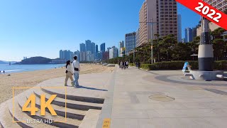 Busan, South Korea 🇰🇷 Haeundae Beach | Beach \u0026 City Tour | 4K | Walk | 부산, 대한민국 | 2022