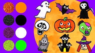 Learn How to Draw Halloween Ghosts! | Drawing and Coloring with Glitter \u0026 Googly Eyes