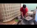 how to grout a glass block wall using urethane grout