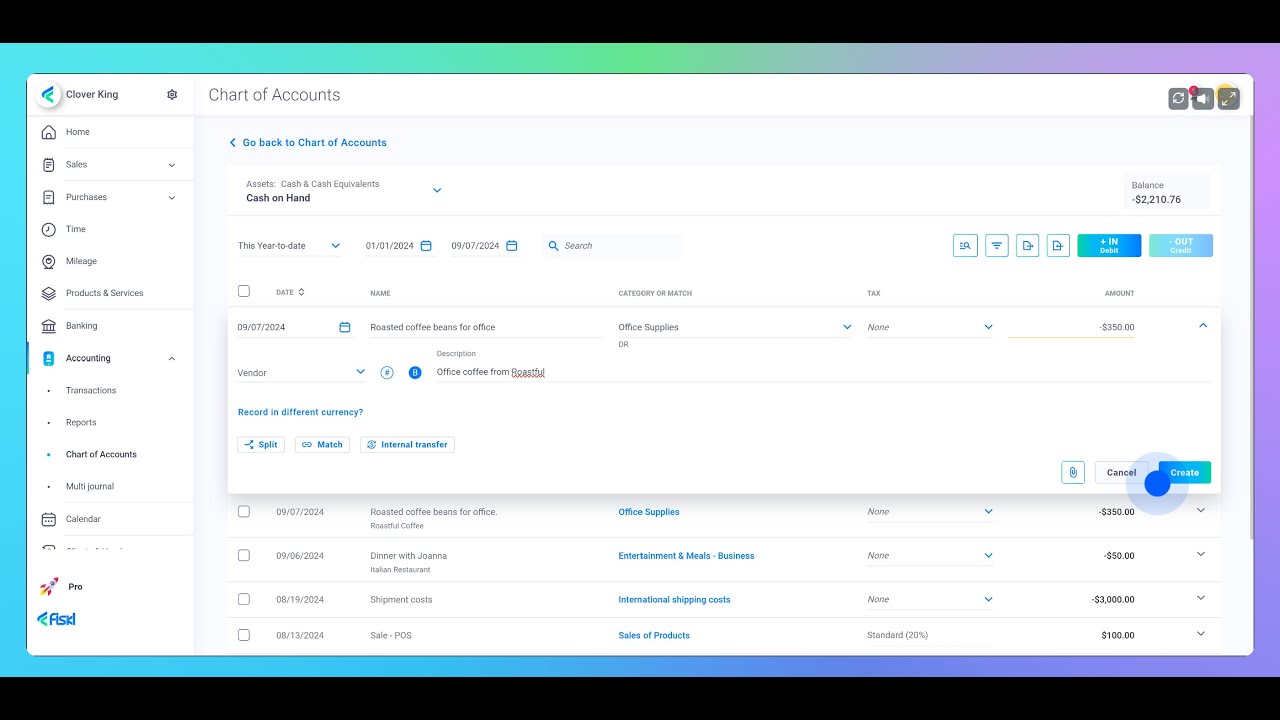 Accounting Create A Manual Journal Entry Youtube