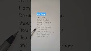 Oh! Carol - Neil Sedaka #shorts #lyrics #lyricvideo #music #ytshorts #youtubeshort