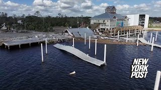 Drone footage shows damage left by Hurricane Helene in Steinhatchee, Florida