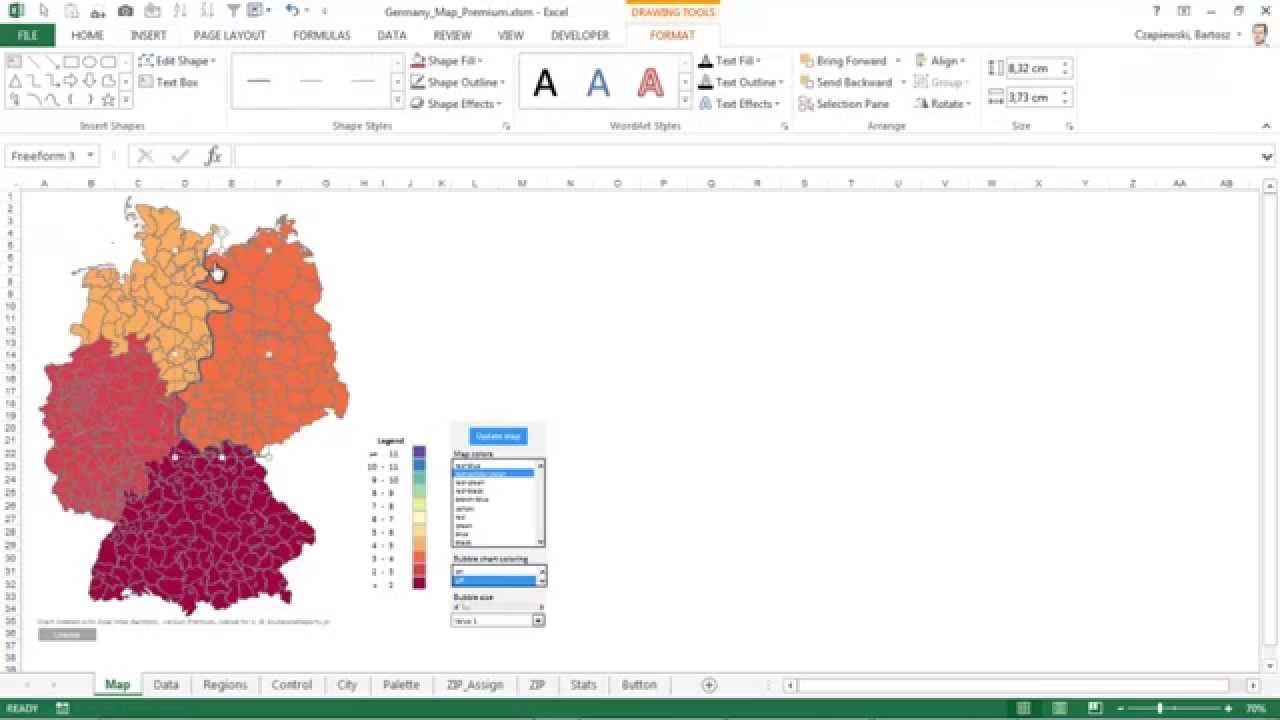 Excel Karte Deutschland (Folge 1) – Wie Erstellt Man Eine Geographische ...