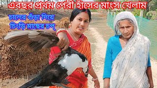 চালের গুঁড়া দিয়ে চিংড়ি মাছের চপ্//শীতকালে প্রথম পেরি হাঁসের মাংস খেলাম।Sundarban history\u0026music 2