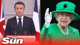 French President Macron pays touching tribute to Queen Elizabeth II