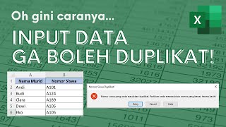 Cara Memastikan Input Data Tidak Duplikat dengan Data Validation