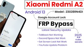 Redmi A2 FRP Bypass Android 13 Go Edition | Redmi A1, A1+, A2, A2 + Google Account Bypass Without PC