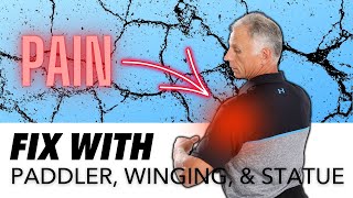 3 Top Shoulder Pain Stretches!! (Paddler, Winging & Statue)