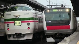 ＪＲ京葉線　稲毛海岸駅　１８９系「グレードアップあずさ色」（集約臨）