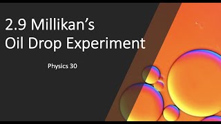 2.9 Millikan's Oil Drop Experiment