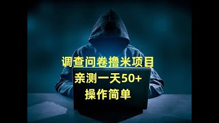 【保姆级教程】调查问卷撸米项目 亲测一天50+ 操作简单 小白也能做