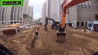 (4k)부대토목 이것저것 part5.    #operator #excavator #develon #dx170w #tiltrotator #steelwrist #포크레인 🇰🇷