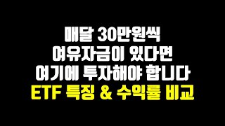 매달 30만원씩 여유자금이 있다면 여기에 투자해야 합니다. ETF 특징 및 수익률 비교