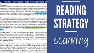 Reading Strategy: Scanning