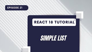 React 18 Tutorial - Simple List