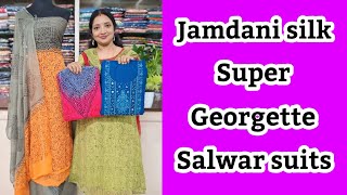 Jamdani silk | Super Georgette | Salwar suits | @noblelady