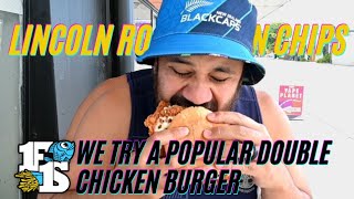 We try a popular Double Chicken Burger (Lincoln Road Fish and Chips CHCH NZ)