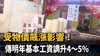 受物價飆漲影響！ 傳明年基本工資調升4～5%－民視新聞