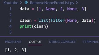Remove None Values in Python in One Line
