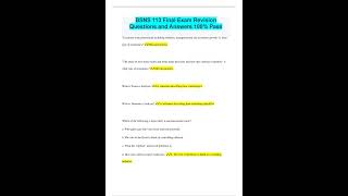 BSNS 113 Final Exam Revision Questions and Answers 100% Pass