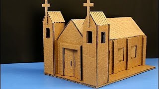 como hacer una iglesia de cartón #2 ( cardboard church) MUY FÁCIL DE HACER