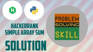 Simple Array Sum | Hackerrank Solution | Problem Solving | Python | In Hindi