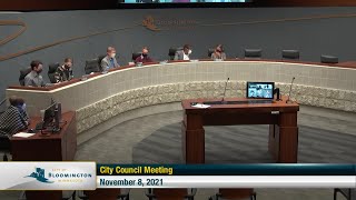 November 8, 2021 Bloomington City Council Meeting