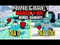 SOBREVIVÍ 100 días en un mundo de DIAMANTE en MINECRAFT HARDCORE... !Esto fue lo que pasó!💎⚠️