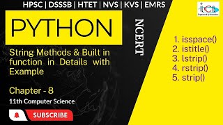 String Built in Function part 2|chapter 8 | class 11| python tutorial in Hindi| python for beginners