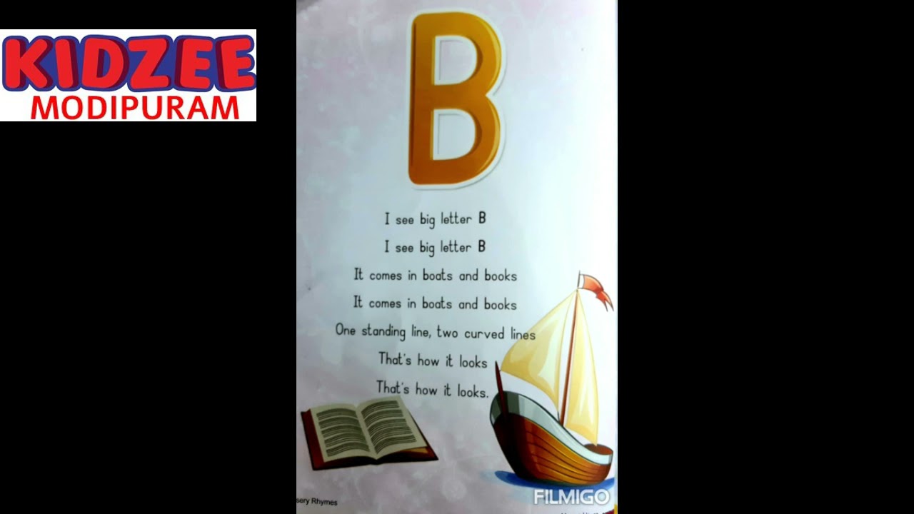 NURSERY LETTER B RHYME : KIDZEE MODIPURAM #kidzee #kidzeeindia # ...