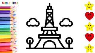 Como dibujar la TORRE EIFFEL DE PARIS | dibujos para niños 💓⭐ How to draw EIFFEL TOWER | kids