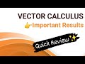 Vector Calculus | Quick Review of Important Results | Spectrum of Mathematics