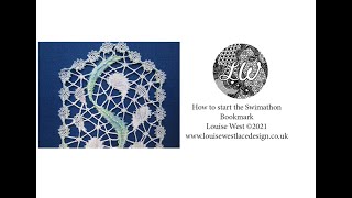 How to start the Swimathon Bookmark pattern in Bedfordshire bobbin lace techniques