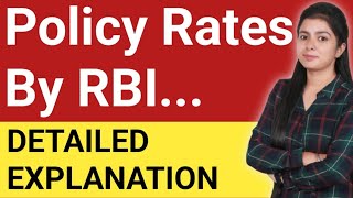 New Policy Rates By Rbi | Bank Rate Repo Rate Reverse Repo Rate Crr Slr