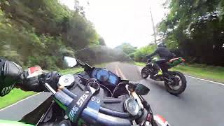 Kawasaki ZX6R Marilaque uphill with ThursdayBoys and SCMBKRS. Wiwi hill to Manukan.