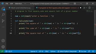 Python program to find square and cube using a function!