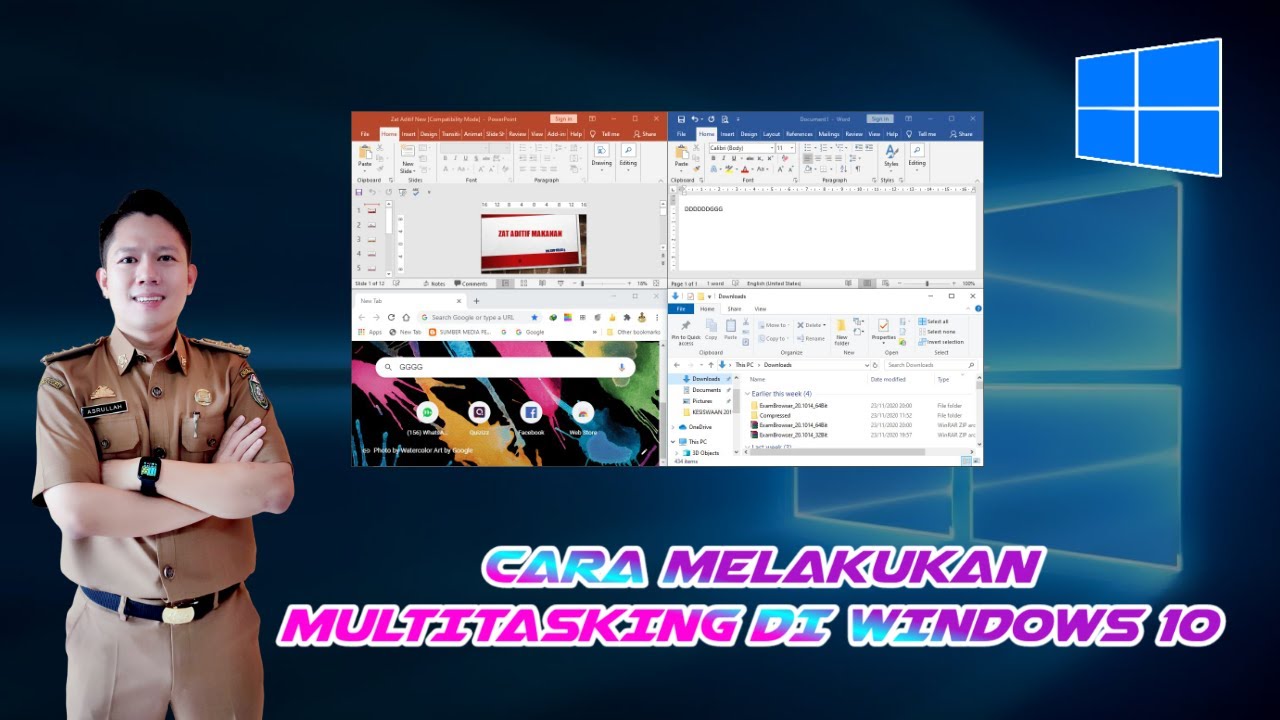 CARA MELAKUKAN MULTITASKING DI WINDOWS 10 - YouTube