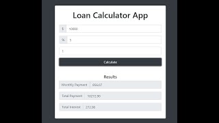 Loan Calculator App using JavaScript