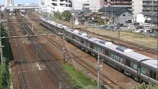 試運転225系　草津駅発車　上から見る　'10.6.10