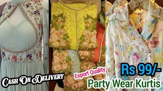 99RS/-Export Quality Party Wear Kurti,Kurti Plazo,Cash On Delivery,Boutique Kurti,Kurti Manufacturer