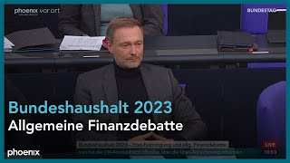 Bundestagsdebatte zum Bundeshaushalt 2023 am 22.11.22