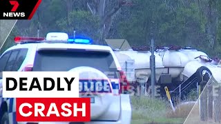 Three people killed in deadly highway crash | 7 News Australia