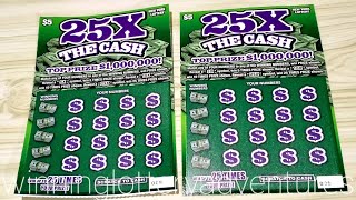 25X THE CASH $5 NY LOTTERY SCRATCH OFFS (Set of 2)